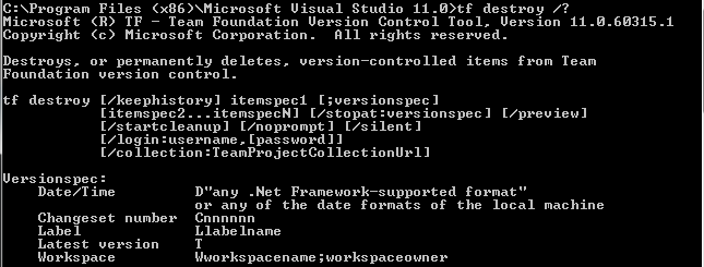 tf destroy parameters